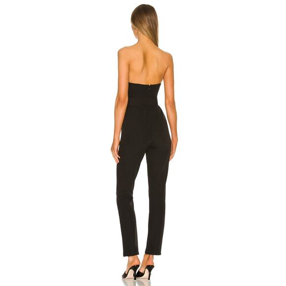 Superdown Naomi Jumpsuit Black Strapless NO BELT Straight‎ Leg Ankle Sz S - Picture 3 of 10